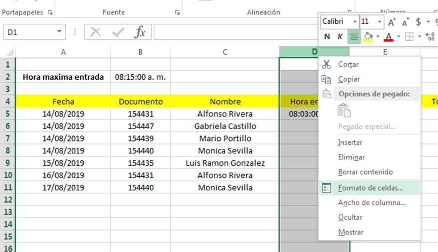 Control del horario de los empleados en Excel: manual paso a paso - IONOS